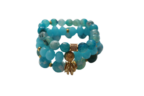W A V E S Blue Stack Bracelets