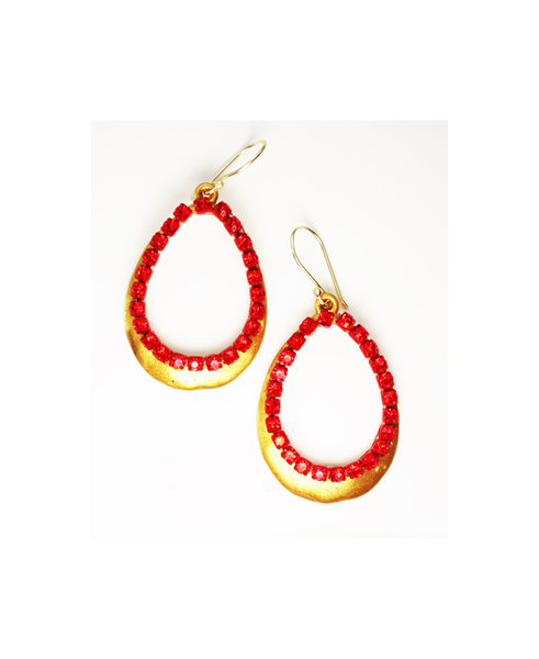The Gilded Shimmering Red Earrings