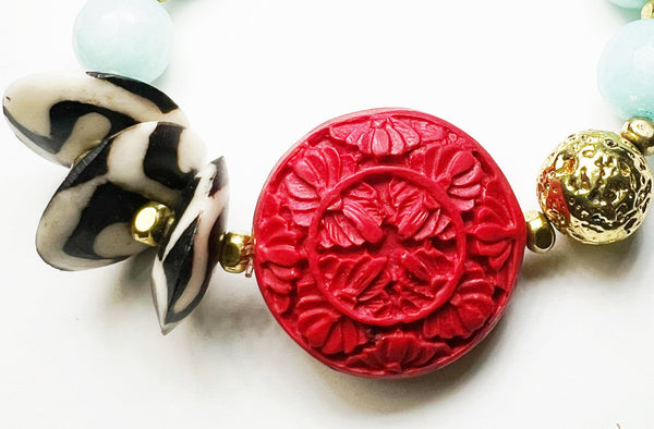 Red Orient Stretch Bracelet
