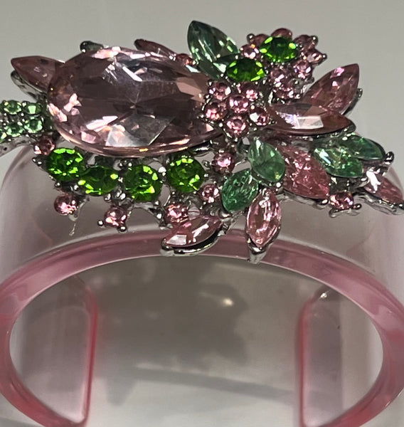 The Gilded in Pink and Green Cuff Bracelet