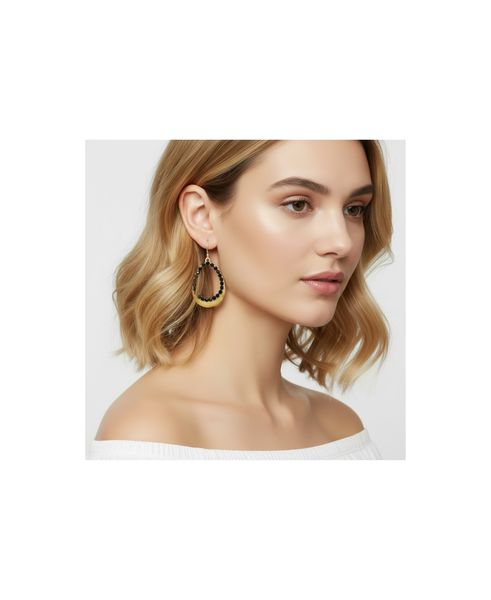The Gilded Shimmering Black Crystal Earrings