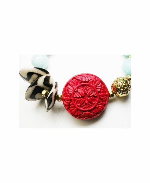 Red Orient Stretch Bracelet
