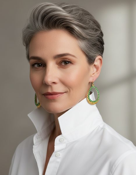 The Gilded Apple Green Earrings