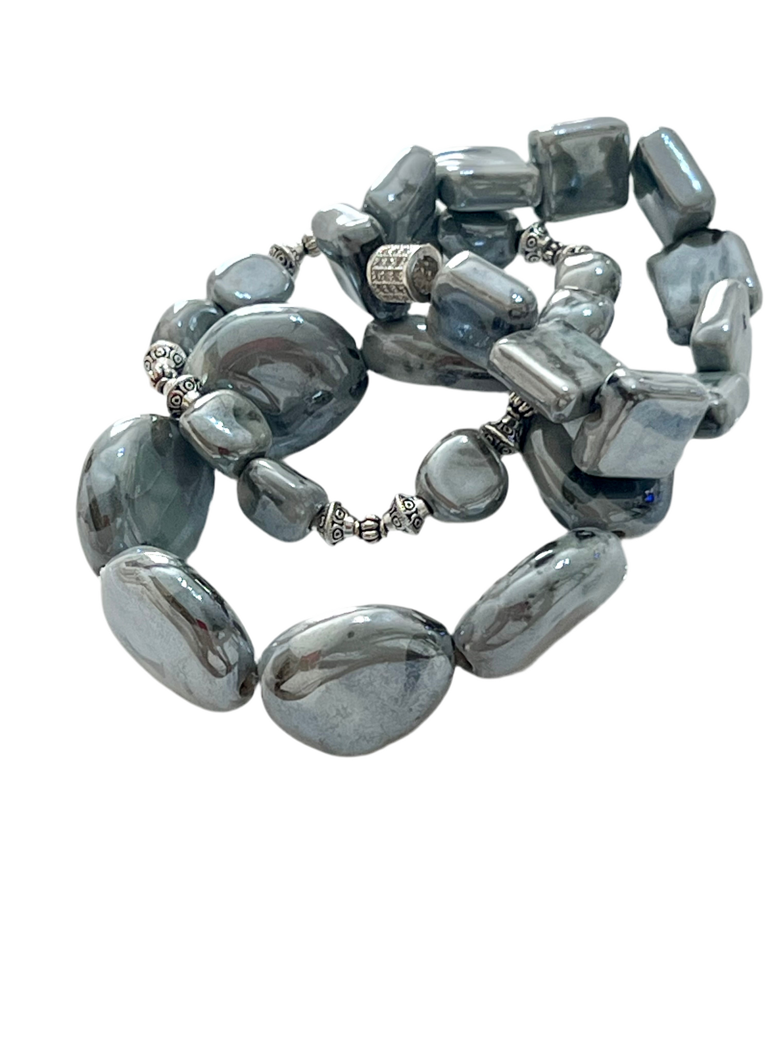 Light gray lightweight, ceramic bracelets