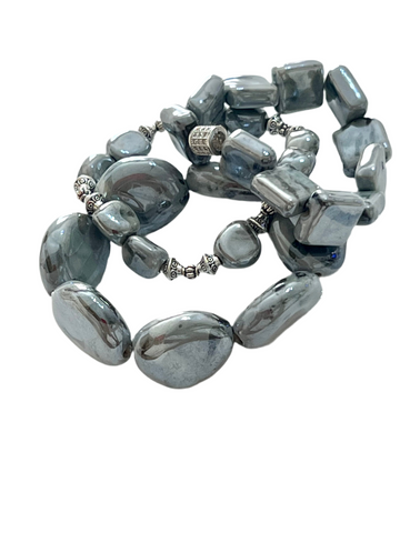 Light gray lightweight, ceramic bracelets