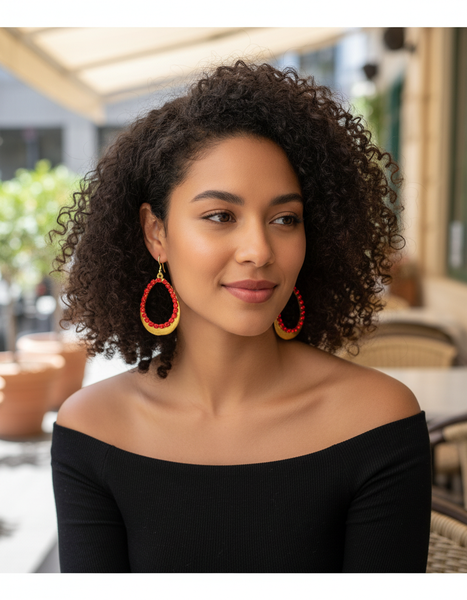The Gilded Shimmering Red Earrings