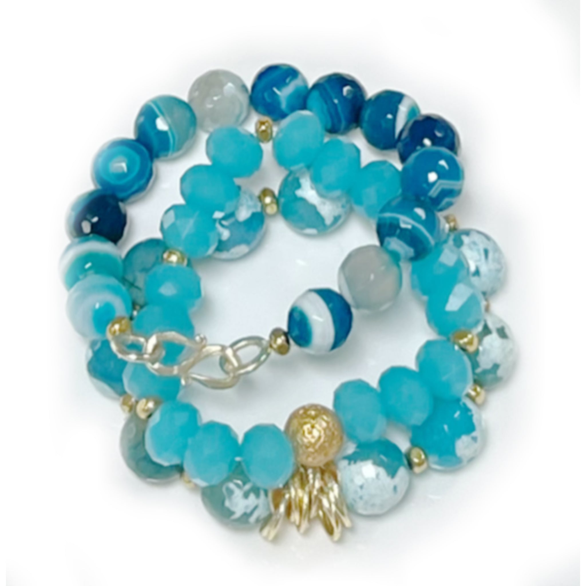Blue bracelets bright blue bracelets agate