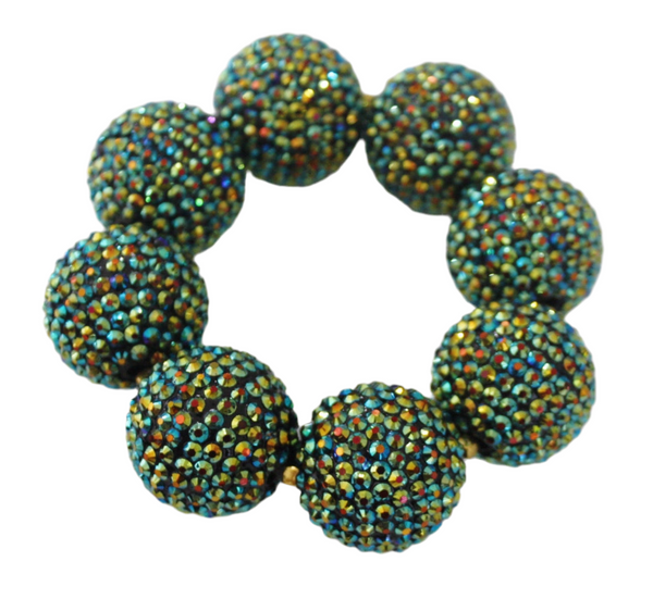 Green holiday sparkle bracelet