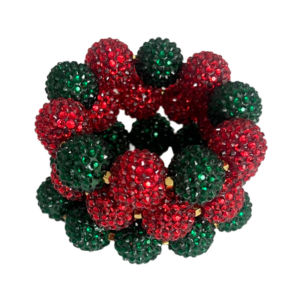 Holiday cheer, red and green bracelets