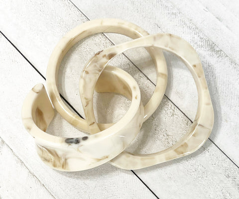 Beige Bone Bracelet Stack