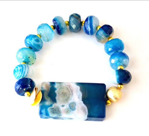 Ocean blue bracelet, Mykonos, Greece, Michael, Gabriel Designs