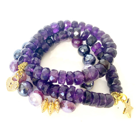 amethyst bracelets, February Birthstone, Michael Gabriel Designs
