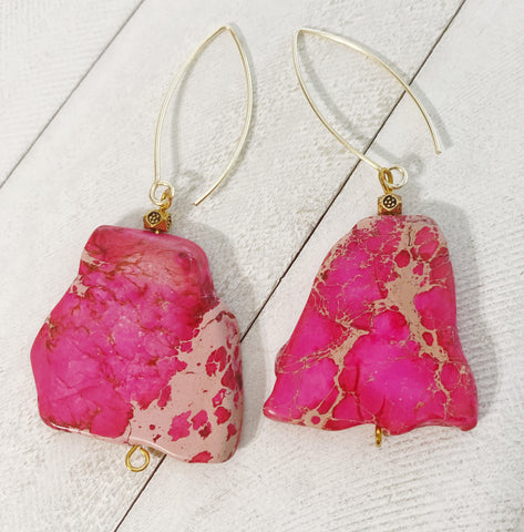 Fuchsia Slab Earrings