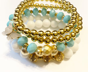Gold hematite bracelet, gold, hematite stack, Stack Bracelets, Michael Gabriel Designs