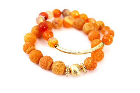 mandarin orange bracelet, druzy orange, Michael Gabriel Designs