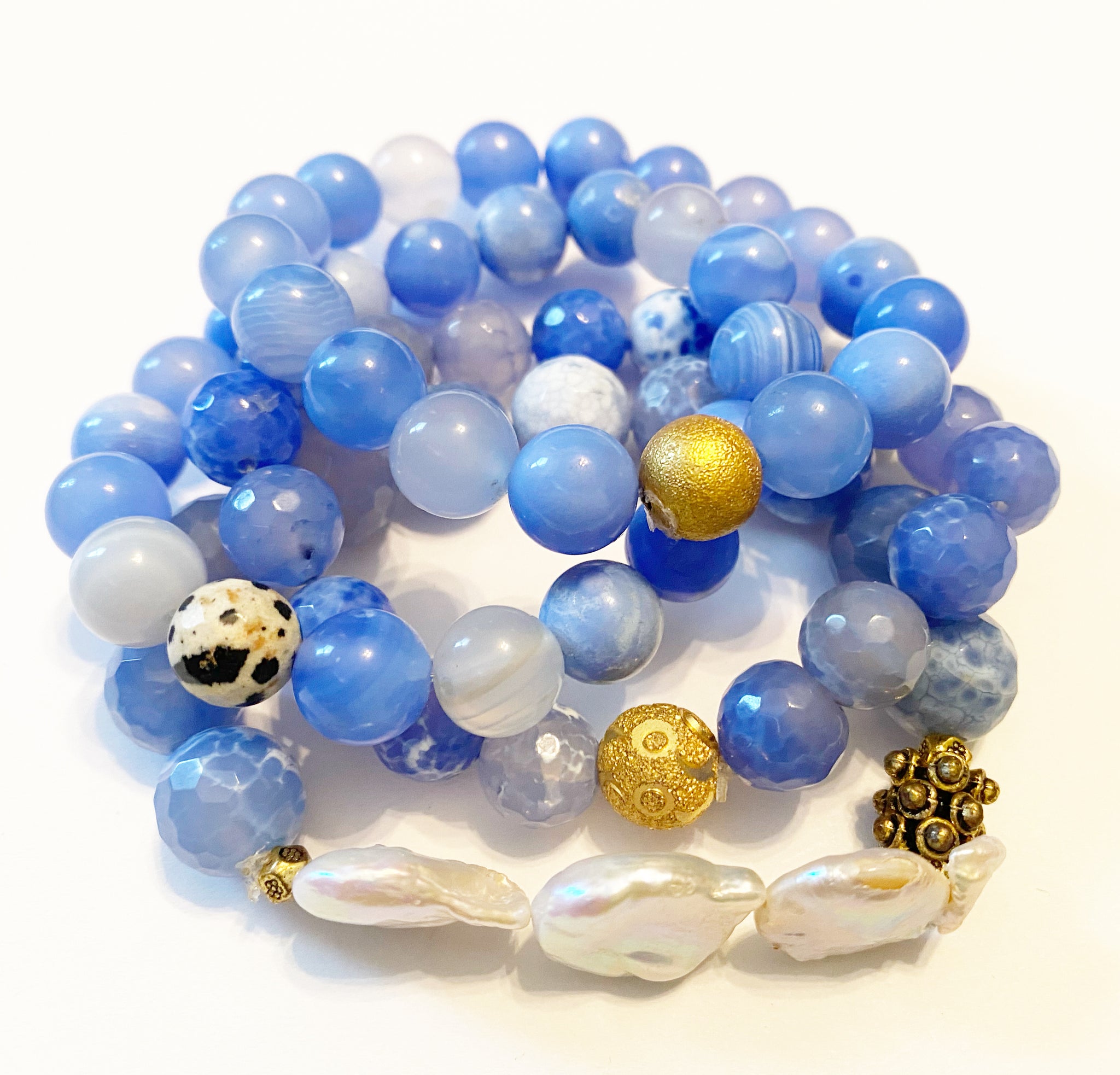 Blue and pearl bracelet Stacked Bracelet, 2023 bracelets Michael Gabriel Designs