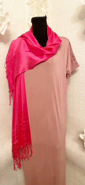 Pink Jersey Side Slit Dress